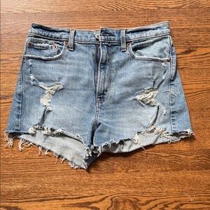 Abercrombie & Fitch Blue Distressed Jean Shorts